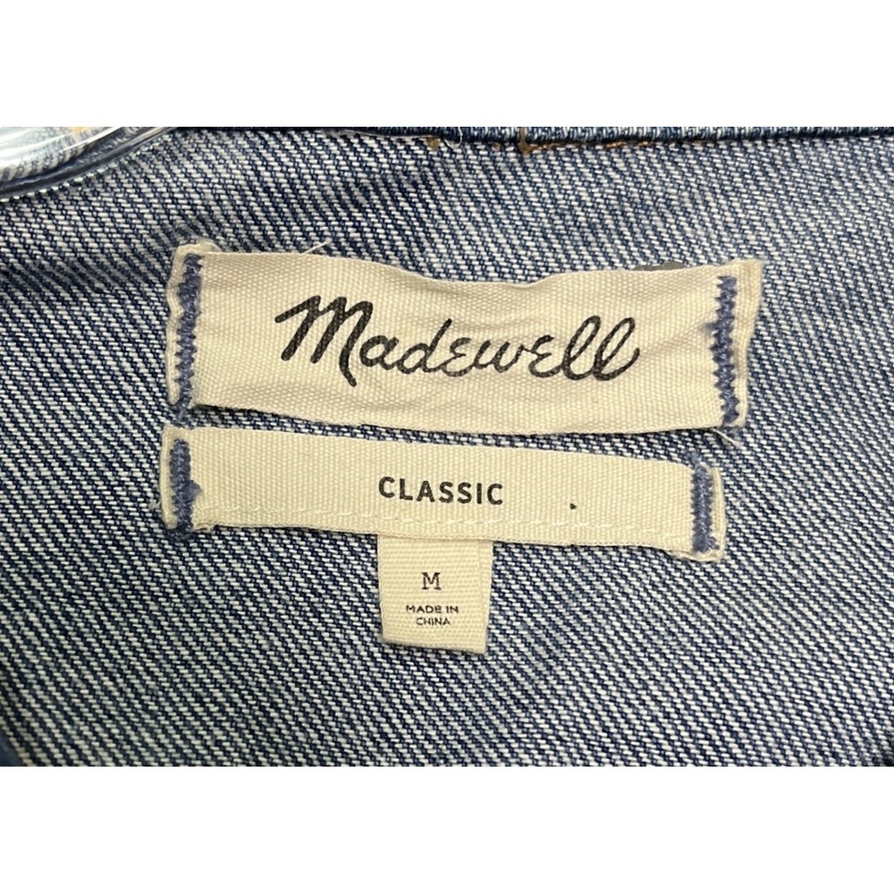 MADEWELL Jacket Womens M Jean Painter Wash Trucker Classic Denim Cotton Blue - Picture 2 of 8
